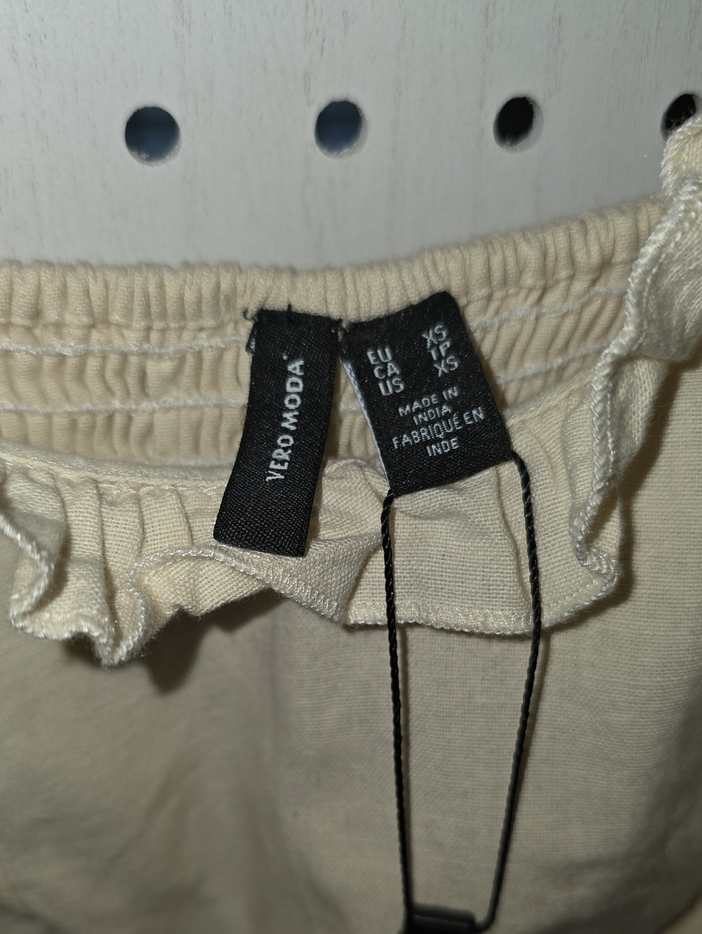Vera Modo Cream Puff Sleeve Square Neck Mini Dress Linen Blend NWT XS - Picture 3 of 7